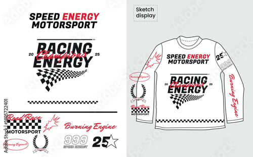 Streetwear Racing Typography for TShirt Print Design Urban Style Graphic Vector
