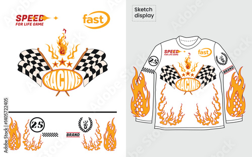 Streetwear Racing Typography for TShirt Print Design Urban Style Graphic Vector