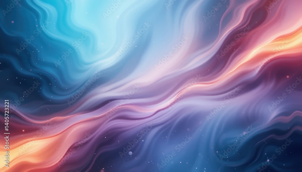 Fototapeta premium Fluid motion abstract art digital canvas colorful wave patterns vibrant environment close-up view visual harmony for creative inspiration