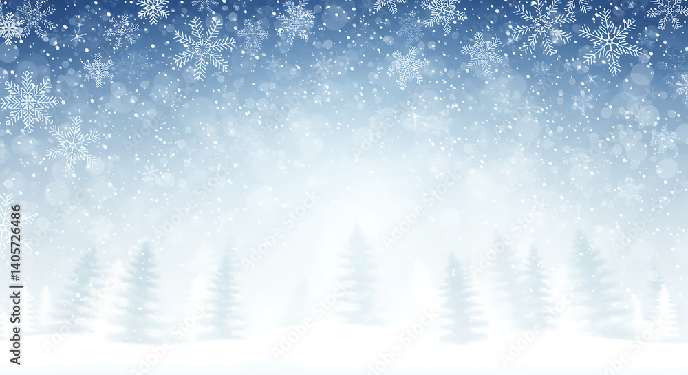 Serene Winter's Embrace: Soft Blues & Falling Snow AI Generated Serene Winter's Embrace: Soft Blues & Falling Snow AI Generated