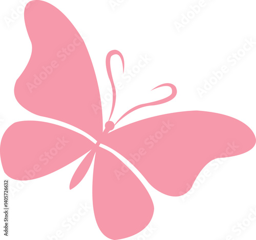 Butterfly clip art design on plain white transparent isolated background for card, shirt, hoodie, sweatshirt, apparel, tag, mug, icon, poster or badge