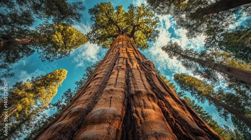 Majestic Trees of Kings Canyon National Park: Sequoias and Redwoods Against a Lush Green Landscape