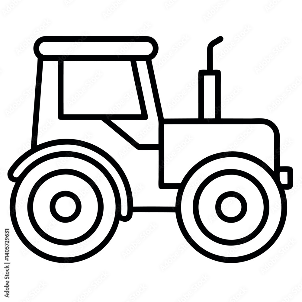 Tractor Line Art Icon Perfect for Agricultural Branding & Graphics Tractor Line Art Icon Perfect for Agricultural Branding & Graphics