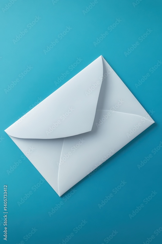 Detailed View of a Business Response Envelope against a Blue Backdrop Detailed View of a Business Response Envelope against a Blue Backdrop