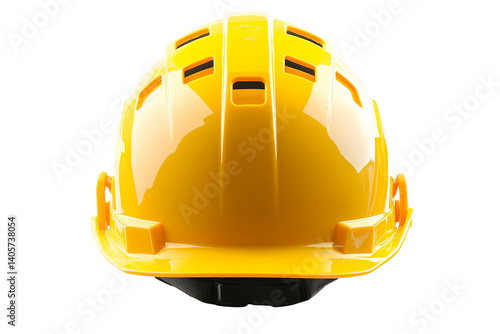 Vivid yellow helmet with vents, providing crucial safety for construction workers and other hazardous environments