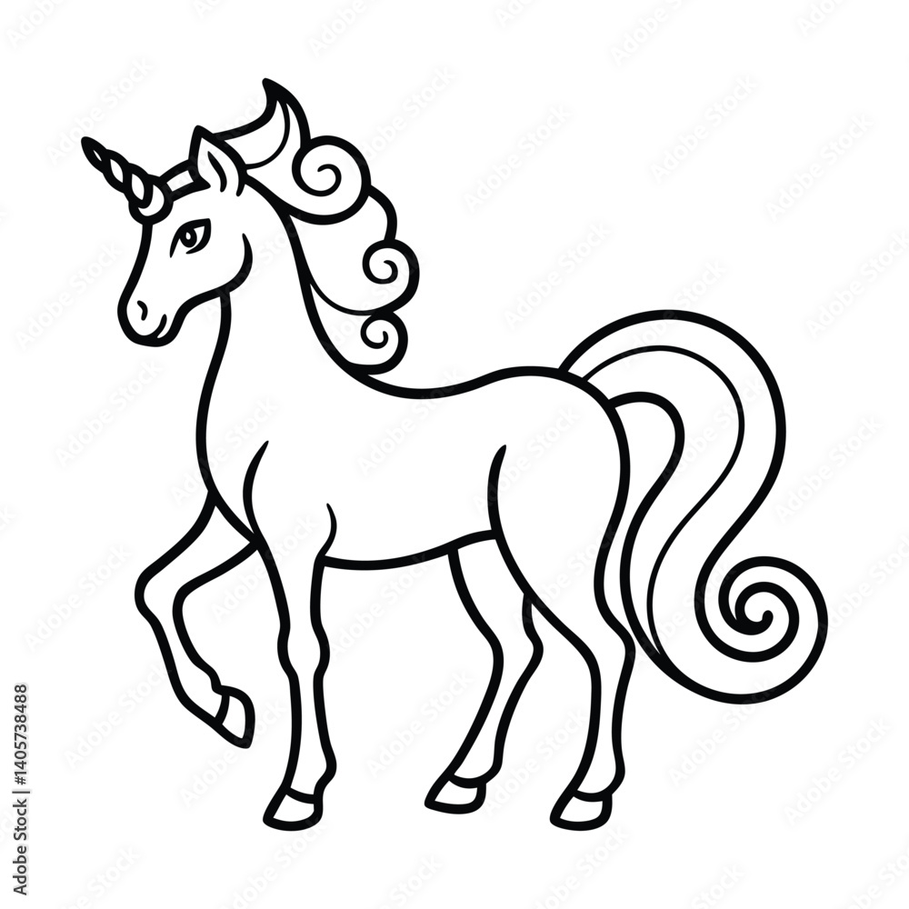 Minimal Unicorn Graphic Mystical Monoline Animal Artwork with Unicorn line art vector Illustration Minimal Unicorn Graphic Mystical Monoline Animal Artwork with Unicorn line art vector Illustration