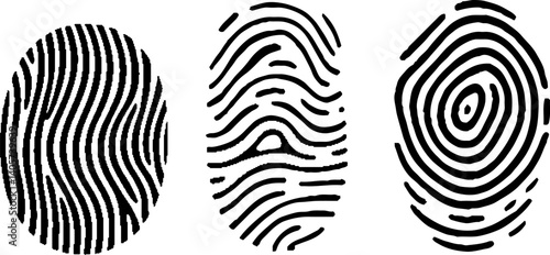 Fingerprint line texture, biometric, identity icon. Fingerprint vector icon set. Personal id identity. Press finger, scan for safety. 