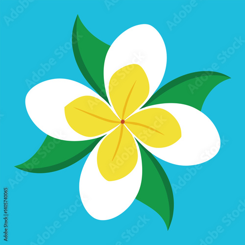 Vector tropical plant Plumeria flowers