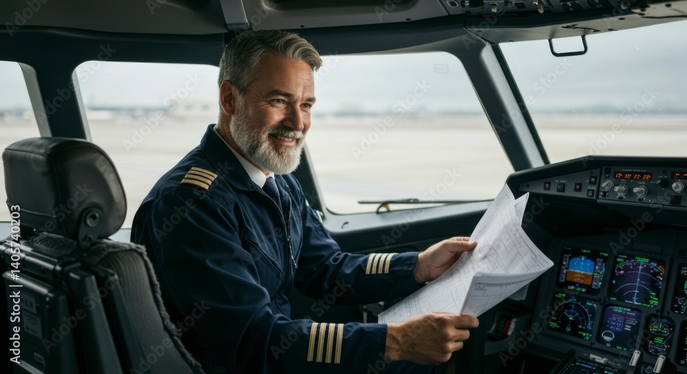 Pilot reviewing flight plans Pilot reviewing flight plans