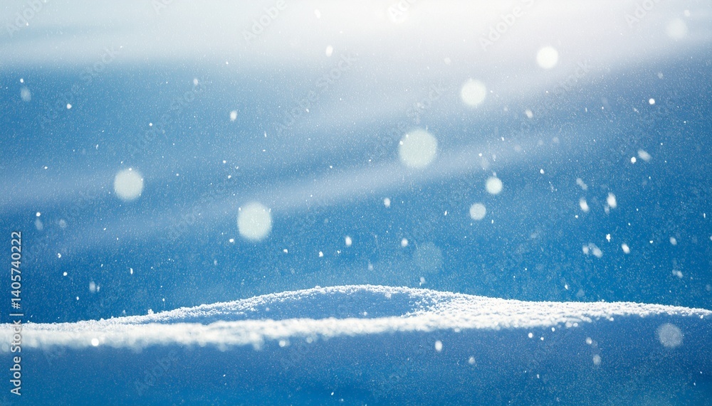 Naklejka premium Snow on Pastel Blue