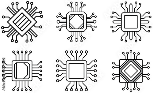 Vector Illustration of Multiple Integrated Circuits