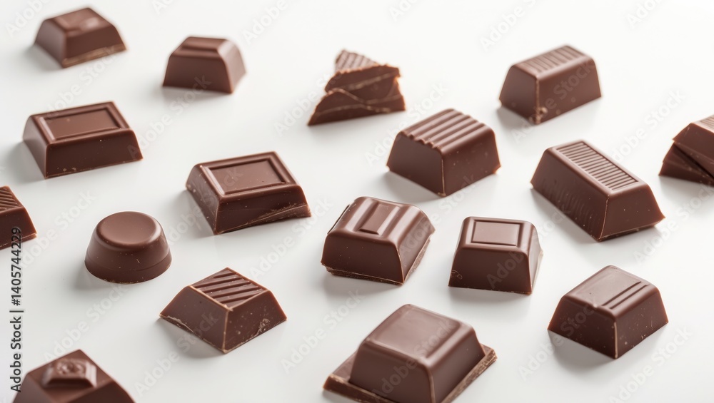 Milk chocolate morsels against a backdrop Milk chocolate morsels against a backdrop