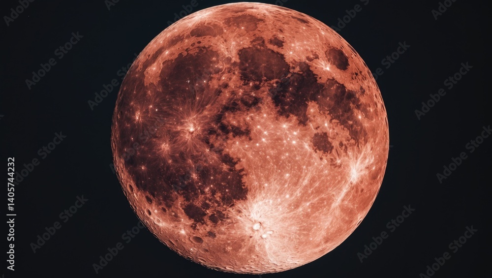 Naklejka premium Blood moon set in a gloomy sky