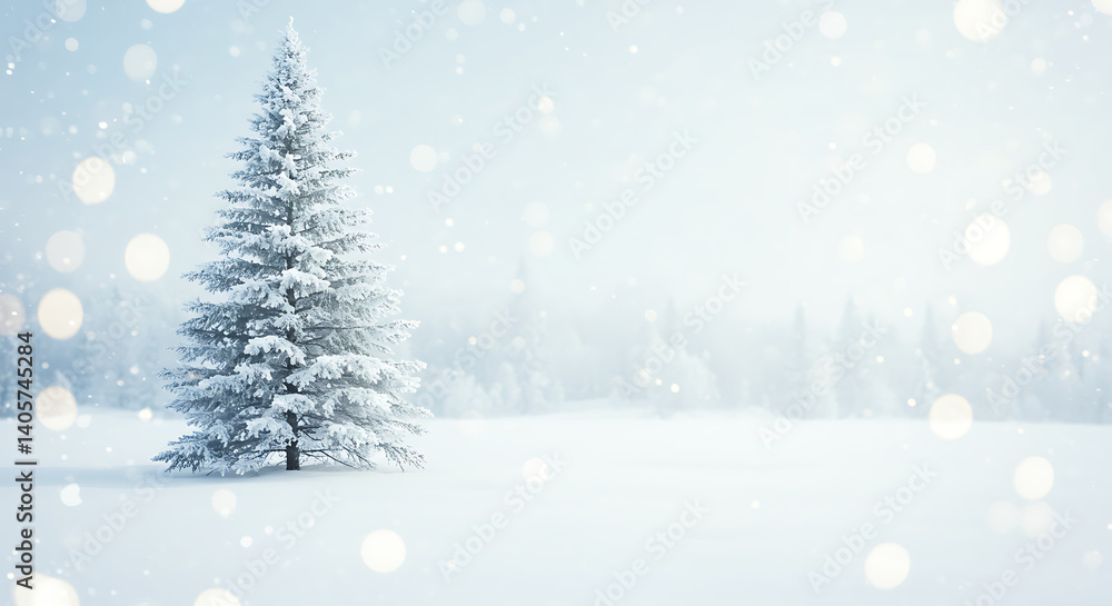 Winter Solitude: Snow-Covered Tree in a Dreamy Landscape AI Generated Winter Solitude: Snow-Covered Tree in a Dreamy Landscape AI Generated