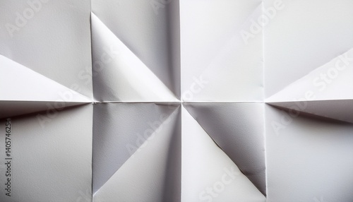 Uneven white paper folded in four fraction background