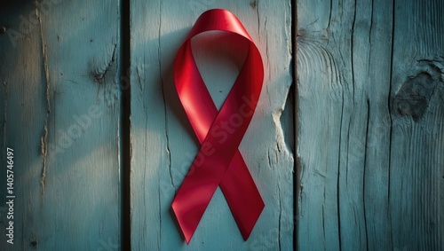 Obraz na płótnie Awareness Campaign with Red Color Ribbon w salonie