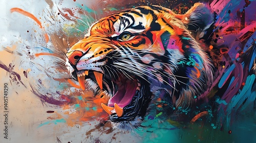 Wallpaper Mural Vivid modern abstract art piece bright home spaces high resolution picture Torontodigital.ca