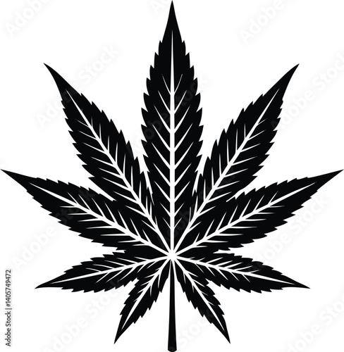 Marijuana Silhouette Vector | Cannabis Leaf, Herbal, and Medical Weed Art