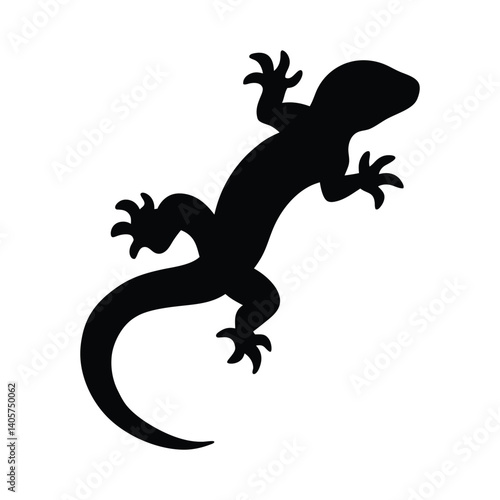 Beautiful lizard vector silhouette illustration
