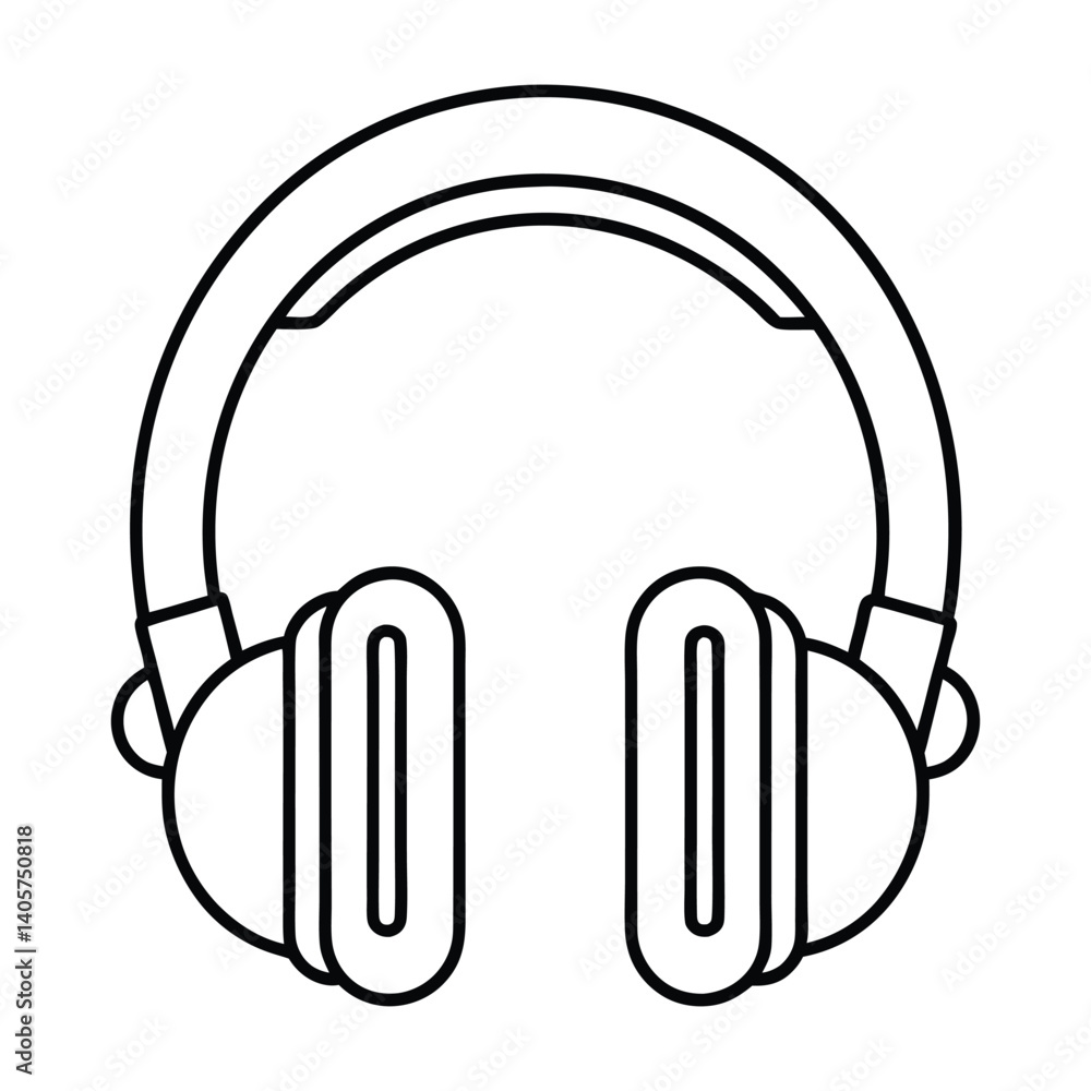 Modern Headphones Drawing Clean Tech Line Art Graphic Illustration Modern Headphones Drawing Clean Tech Line Art Graphic Illustration