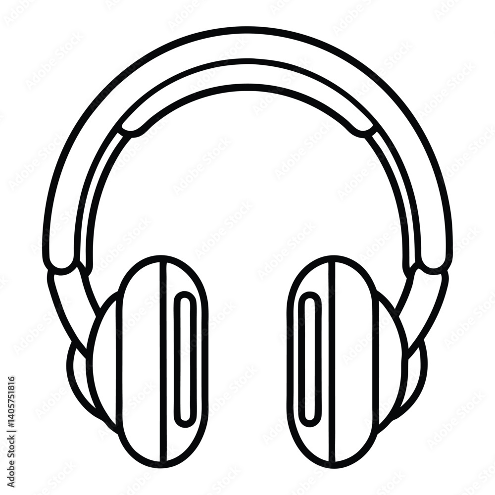 Beautiful Headphones vector Line art Illustration Beautiful Headphones vector Line art Illustration