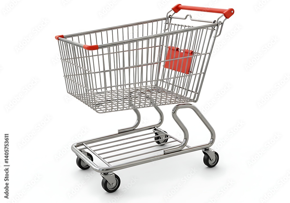 Shopping cart isolated on white Shopping cart isolated on white