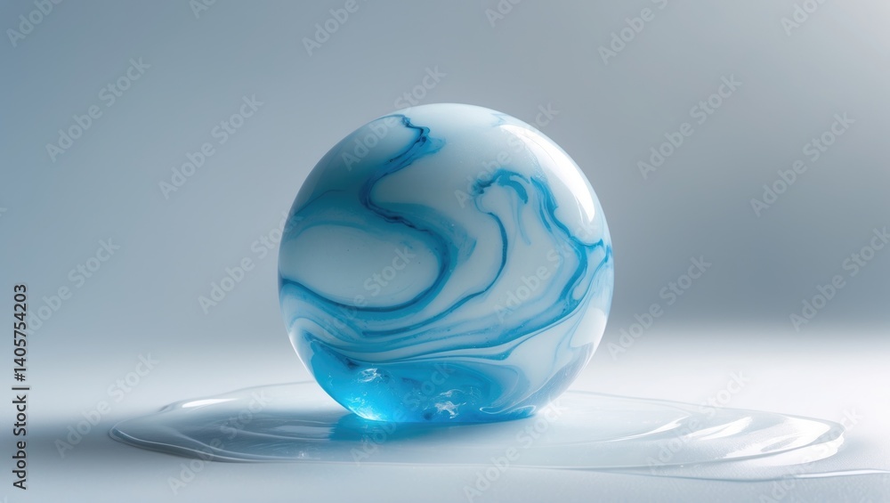Blue ice sphere on its own Blue ice sphere on its own