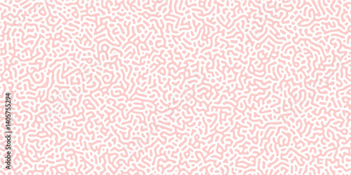 Reaction-diffusion or Turing pattern natural texture in coral orange and white color. Seamless colorful Organic Rounded Jumble Maze Lines Patterns. diffusion monochrome seamless pattern with chaotic