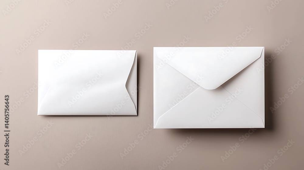 Two white square envelopes sit on a neutral surface, awaiting notes and greetings to be sent onward