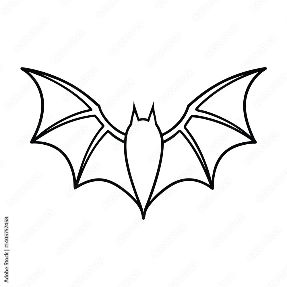 Beautiful Vector Bat Symbol Simple Halloween Animal Icon Outline Illustration Beautiful Vector Bat Symbol Simple Halloween Animal Icon Outline Illustration