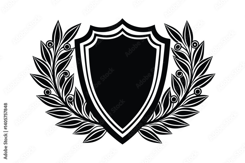 shield with laurel wreath
