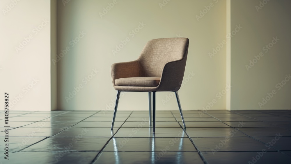 Obraz premium Upholstered armchair for a modern kitchen setting