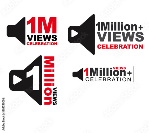 Download this views celebration thumnail banner set 1M to 1M, ik view, 1 M view 46.ai