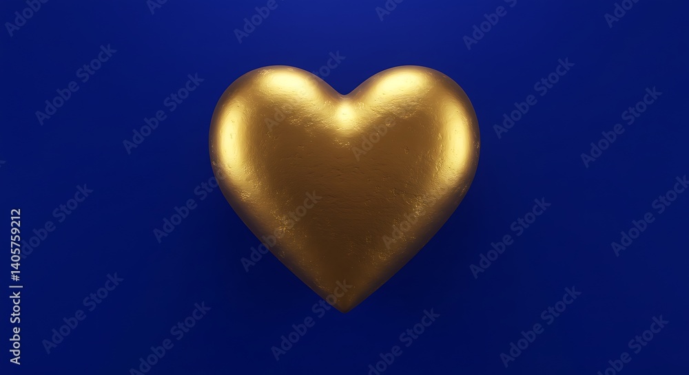 Azure Embrace of Gold AI Generated