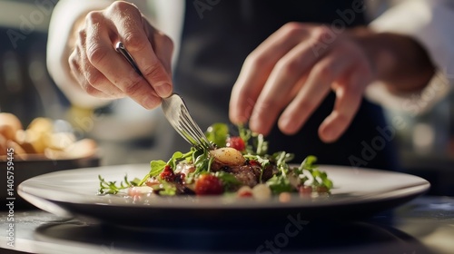 Photographer shooting food dishes. Featuring food photography and culinary arts