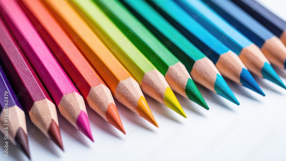 Color pencils against a backdrop. Close-up view. Color pencils against a backdrop. Close-up view.