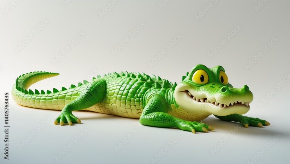 humorous crocodile figurine reclining on its back humorous crocodile figurine reclining on its back
