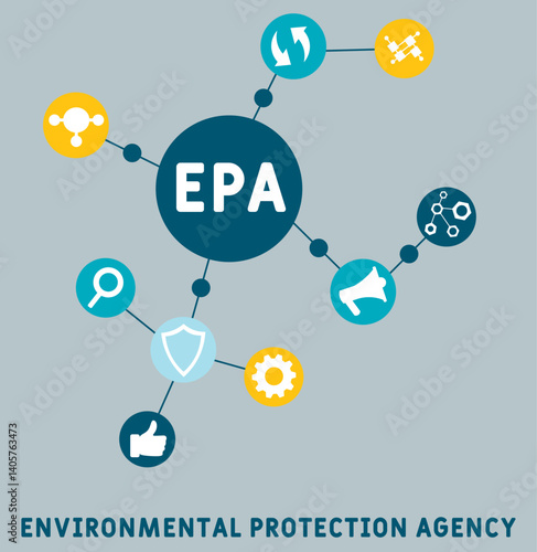 EPA - environmental protection agency acronym. business concept background. vector illustration concept with keywords and icons. lettering illustration with icons for web banner, flyer, landing