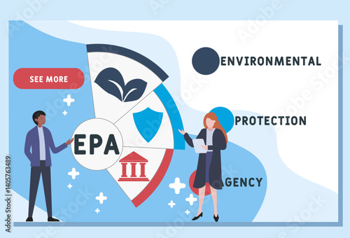 EPA - environmental protection agency acronym. business concept background. vector illustration concept with keywords and icons. lettering illustration with icons for web banner, flyer, landing