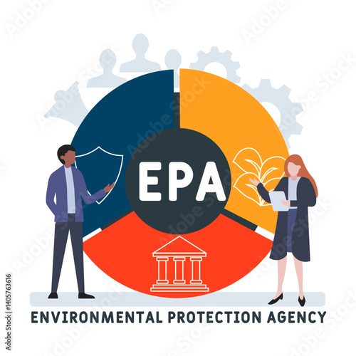 EPA - environmental protection agency acronym. business concept background. vector illustration concept with keywords and icons. lettering illustration with icons for web banner, flyer, landing