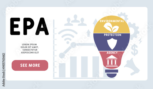 EPA - environmental protection agency  acronym. business concept background. vector illustration concept with keywords and icons. lettering illustration with icons for web banner, flyer, landing