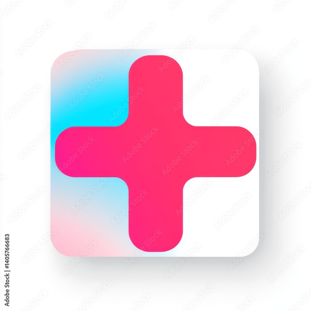 Medical plus sign icon, vibrant colors Medical plus sign icon, vibrant colors