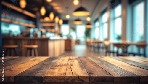 Wallpaper Mural Empty wooden tabletop space for product display montage with a blurred background. Torontodigital.ca