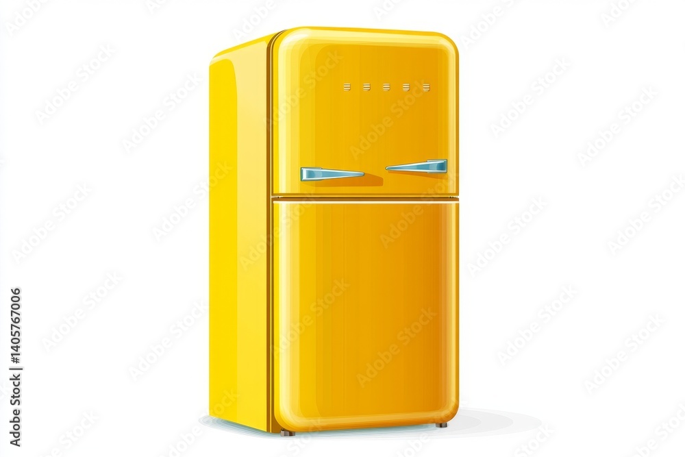 Retro yellow refrigerator Retro yellow refrigerator