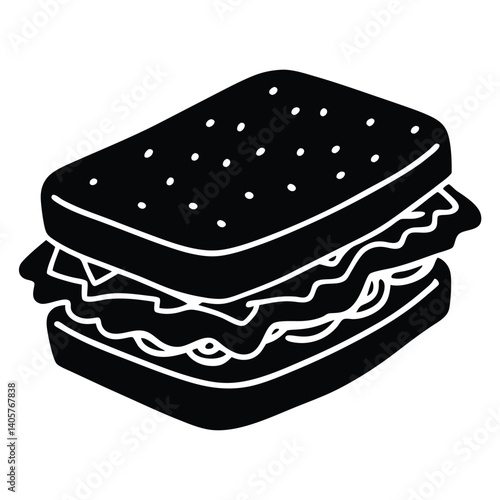 A freshly made sandwich with layers of vegetables and cheese 