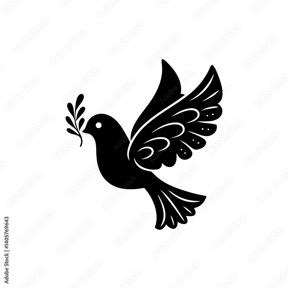Obraz premium creative Silhouette dove Icon Vector Illustration 