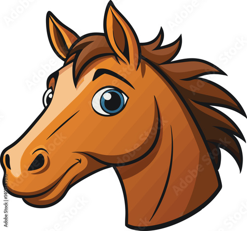 A cartoon Horse head vector illustration