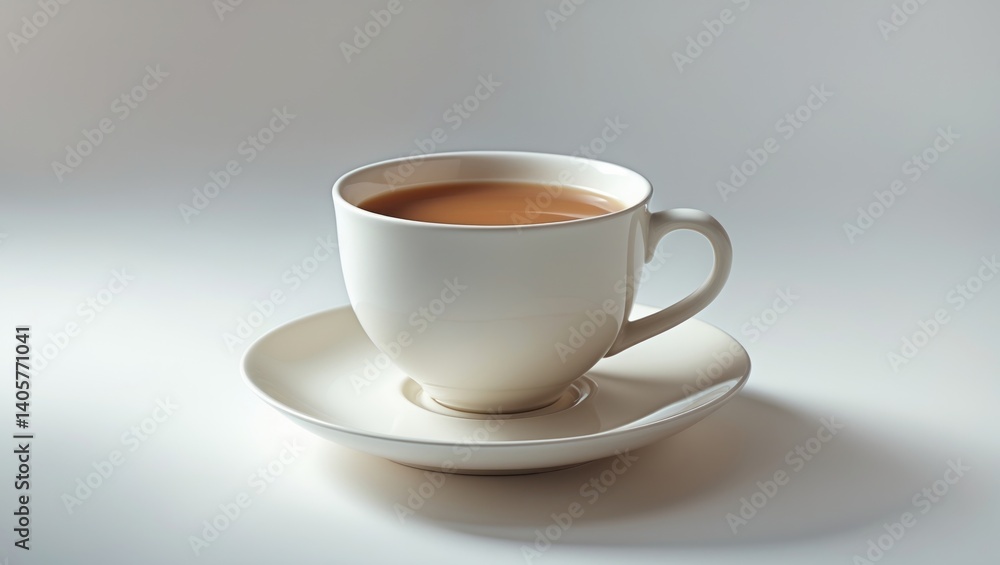 Isolated porcelain cup of tea with milk on background Isolated porcelain cup of tea with milk on background