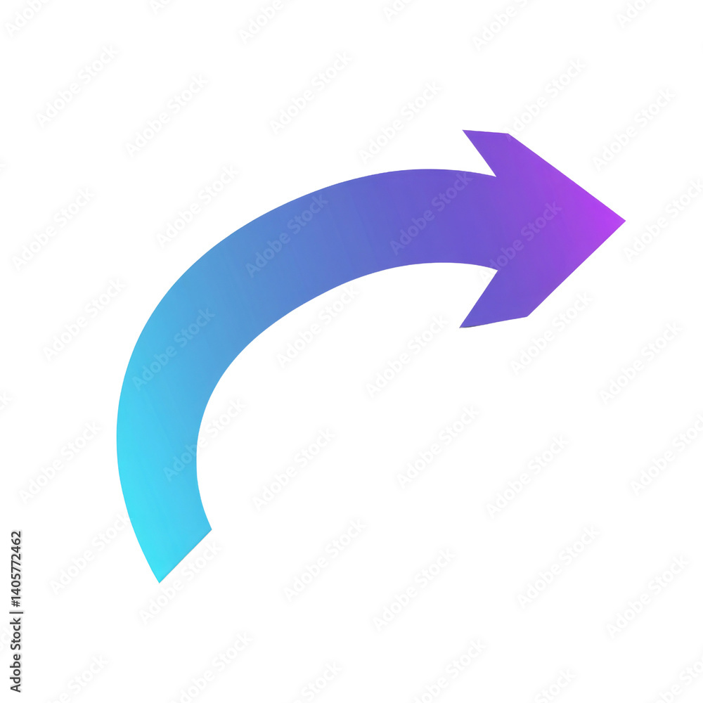 A vibrant arrow design curves to the right, showcasing a gradient of blue and purple colors. This graphic represents movement or guidance in a contemporary aesthetic A vibrant arrow design curves to the right, showcasing a gradient of blue and purple colors. This graphic represents movement or guidance in a contemporary aesthetic