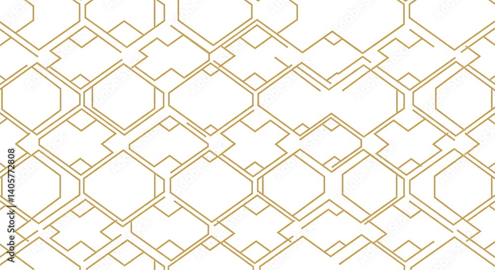 Fototapeta premium Golden Latticework AI Generated